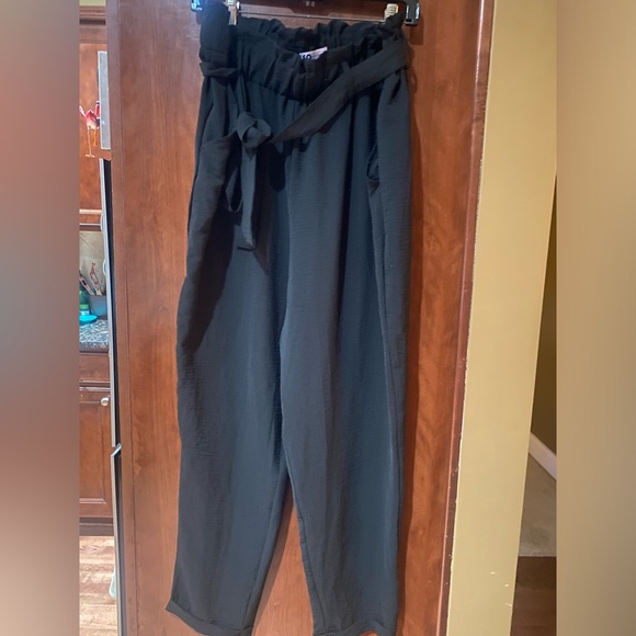 SO Pants - SO Black Women's Trousers with Tie Waist